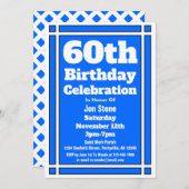 Blue 60th Birthday Kaart (Voorkant / Achterkant)