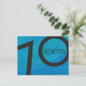 Blue 70 Decade Birthday Briefkaart (Staand voorkant)