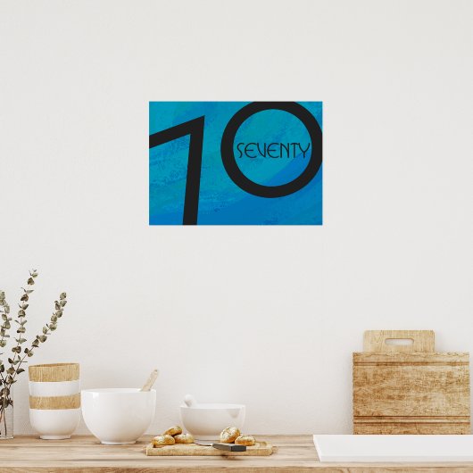 Blue 70 Decade Birthday Poster (Keuken)