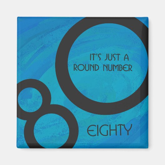 Blue 80 Decade Birthday Magneet (Voorkant)