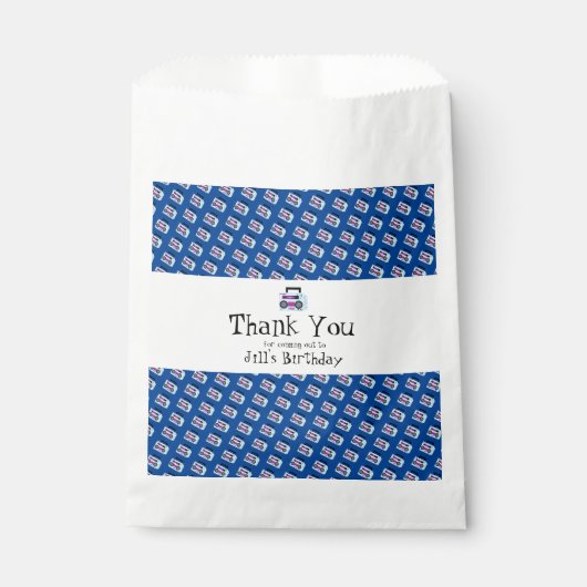 Blue 80s 90s Throw Back Music Classic Bedankzakje (Voorkant)