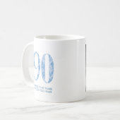 Blue 90th Birthday Party Favor Mug 3 Photo (Devant gauche)