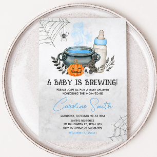 Blue A Baby is het brouwen van Halloween Baby show Kaart