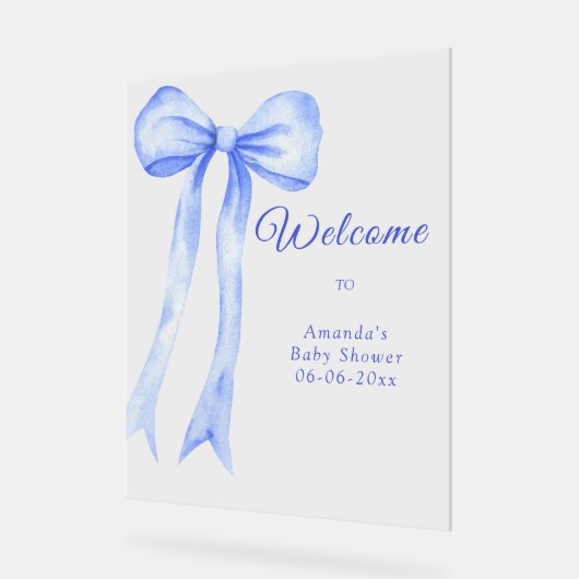 blue a bow - bienvenue baby shower party (Angle)