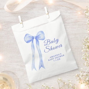 Blue a Bow Het is een Boy Baby shower Bedankzakje