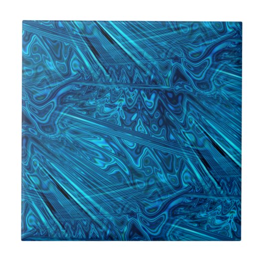 Blue Abalone Paua Fractal Moeder van Parelblik Tegeltje (Voorkant)