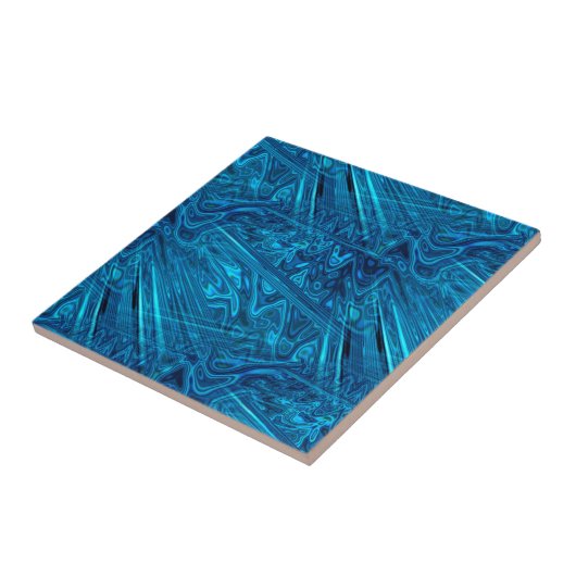 Blue Abalone Paua Fractal Moeder van Parelblik Tegeltje (Zijkant)