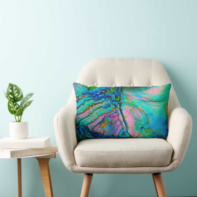 Blue Abalone Shell Accent Throw Pillow Kussen (Stoel)
