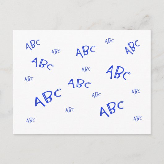Blue ABC Briefkaart (Voorkant)
