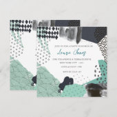 Blue Abstract Art Collage Promotional Event Kaart (Voorkant / Achterkant)