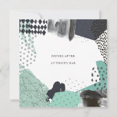 Blue Abstract Art Collage Promotional Event Kaart (Achterkant)