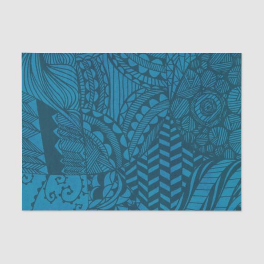 Blue Abstract Art Pattern Tissuepapier (Voorkant)