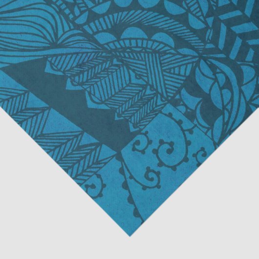 Blue Abstract Art Pattern Tissuepapier (Detail)