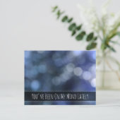 Blue Abstract Bokeh Light Photo, denk aan jou Briefkaart (Staand voorkant)