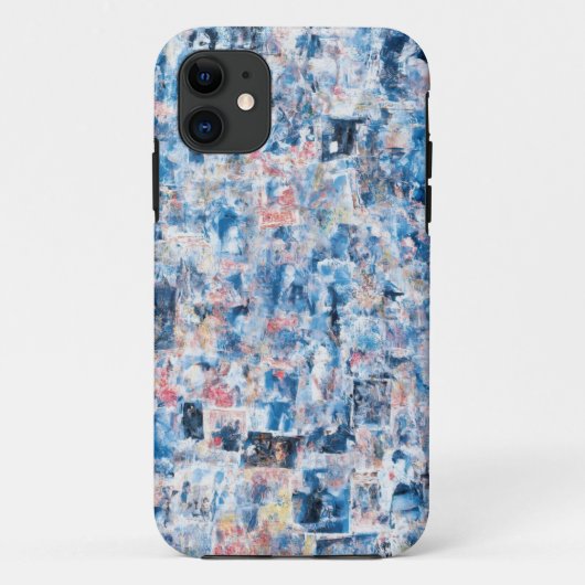 Blue Abstract Collage Mobile Hoesje (Achterkant)