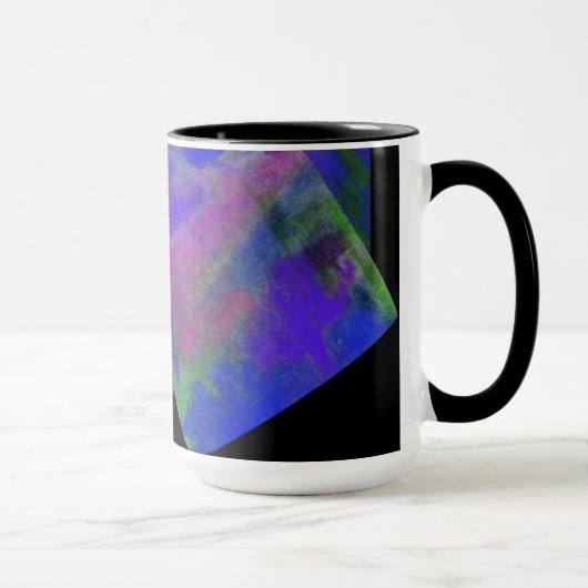 Blue Abstract Design Monogramme Mug (Droite)