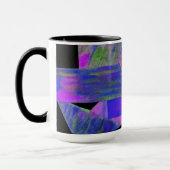 Blue Abstract Design Monogramme Mug (Gauche)