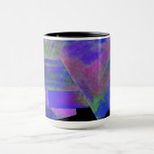 Blue Abstract Design Monogramme Mug (Centre)