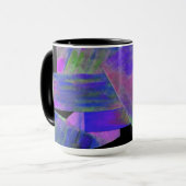 Blue Abstract Design Monogramme Mug (Devant gauche)