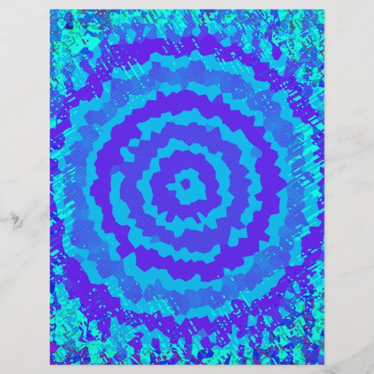 Blue Abstract Flower Scrapbook Paper Bulk Pages Flyer (Voorkant)