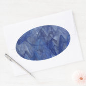 Blue Abstract Fractal Oval Sticker (Envelop)