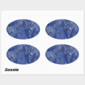 Blue Abstract Fractal Oval Sticker (Vel)