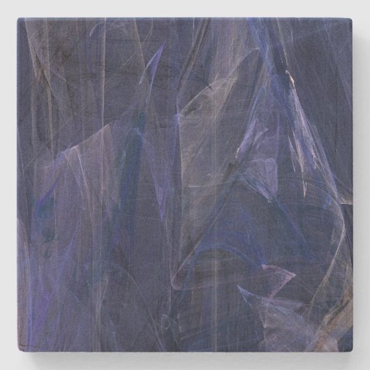 Blue Abstract Fractal Square Onderzetter (Voorkant)