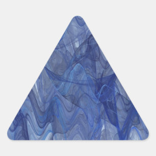 Blue Abstract Fractal Triangle Sticker
