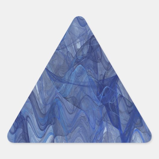 Blue Abstract Fractal Triangle Sticker (Voorkant)