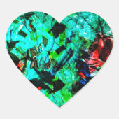 Blue abstract heart sticker.Blue heart abstract  Hart Sticker (Voorkant)