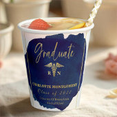 Blue Abstract Nurse Medical Caduceus Afstuderen Papieren Bekers