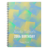Blue Abstract pastel 20th Birthday Guest Book 3 Notitieboek (Voorkant)