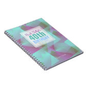 Blue Abstract pastel 40th Birthday Guest Book 4a Notitieboek (Rechterzijde)