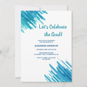 Blue Abstract Pattern Invitation Kaart