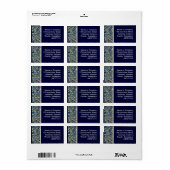 Blue Abstract Pond Etiket (Full Sheet)