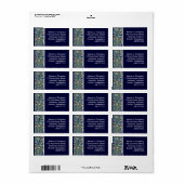 Blue Abstract Pond II Etiket (Full Sheet)