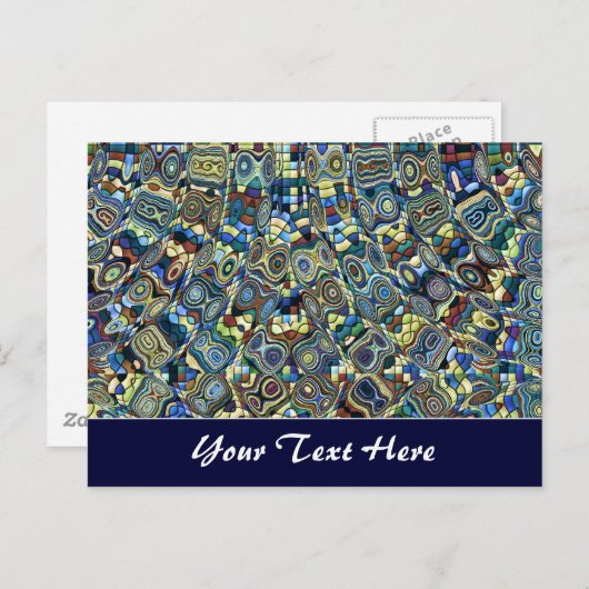 Blue Abstract Pond Sjabloon Briefkaart (Voorkant / Achterkant)