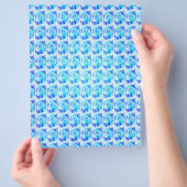 Blue Abstract Roses Bulk Scrapbook Paper Pages Flyer (Hand)