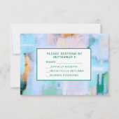 Blue Abstract RSVP Card Boho Colorful (Devant)