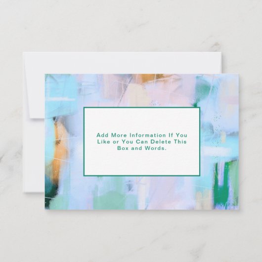 Blue Abstract RSVP Card Boho Colorful (Dos)