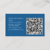 Blue Abstract Waves QR Code Visitekaartje Minimal (Achterkant)