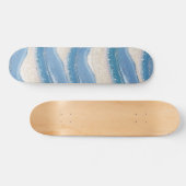 Blue Abstract Waves Skateboard (Horizontaal)