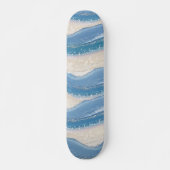 Blue Abstract Waves Skateboard (Voorkant)