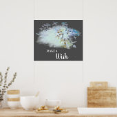 *~* Blue AbstractDANDELION maakt een wens Poster (Keuken)