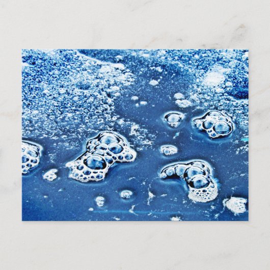 Blue Abstrait Bubbles Eau et Carte postale de glac (Devant)