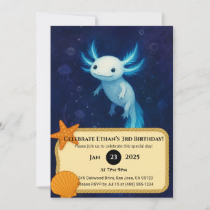 Blue Abyss Axolotl Verjaardag Kaart