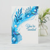 Blue Acara Cichlids Mariage Invitation (Debout devant)