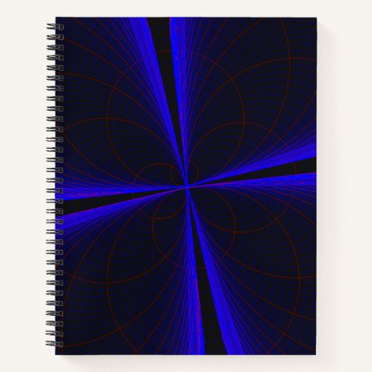 Blue Accent Clover Leaf Geometric Spiral Notebook Notitieboek (Voorkant)