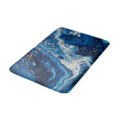 Blue Acrylic Pour Graphic Ocean Water Lake Badmat (Gekanteld)