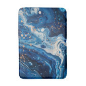 Blue Acrylic Pour Graphic Ocean Water Lake Badmat (Voorkant Verticaal)